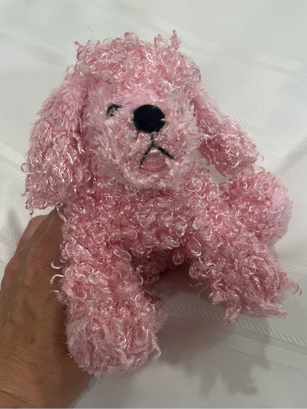 Webkinz Pink Poodle Plush Ganz Stuffed Animal Curly Fur Puppy Toy
